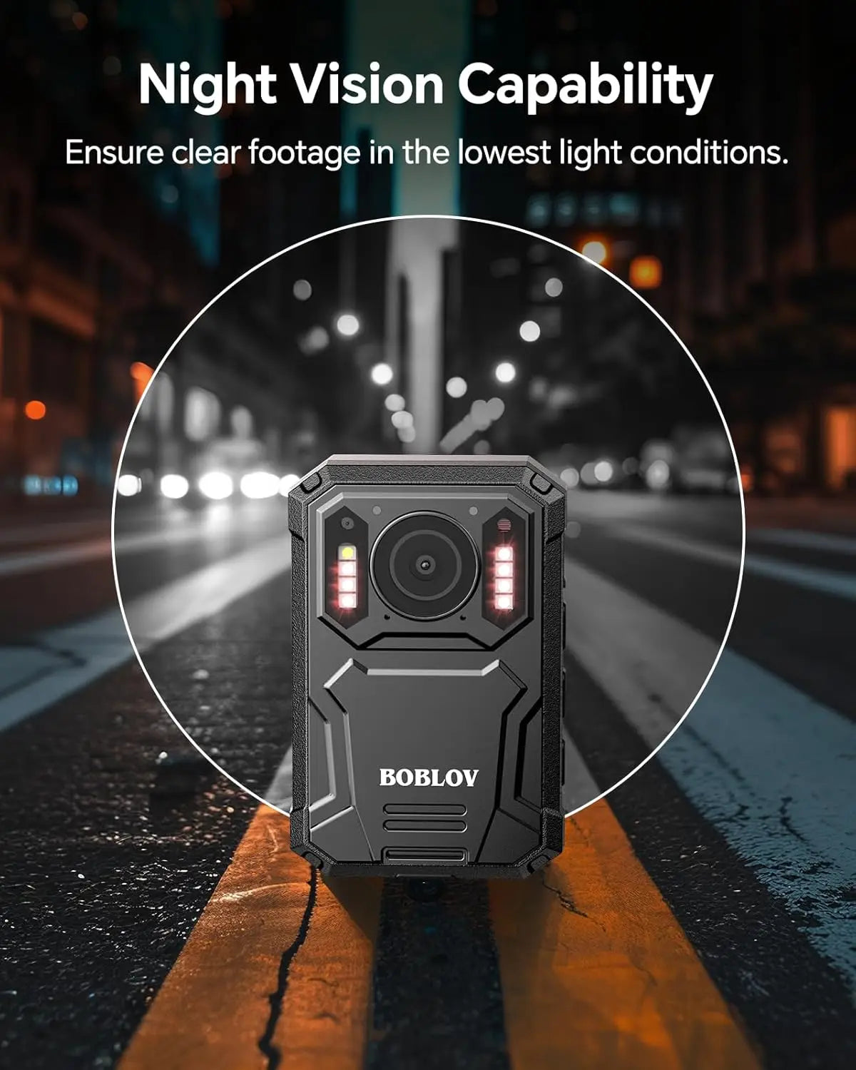 BOBLOV KJ23Pro 2K HD Police Body Camera, Night Vision 4000mAh , IP66 Waterproof Security Patrol Cam for Law Enforcement Security