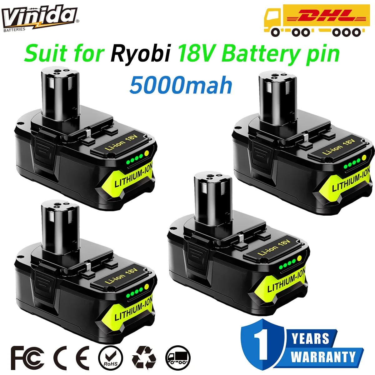 Bateria de iões de lítio 18V 5.0Ah