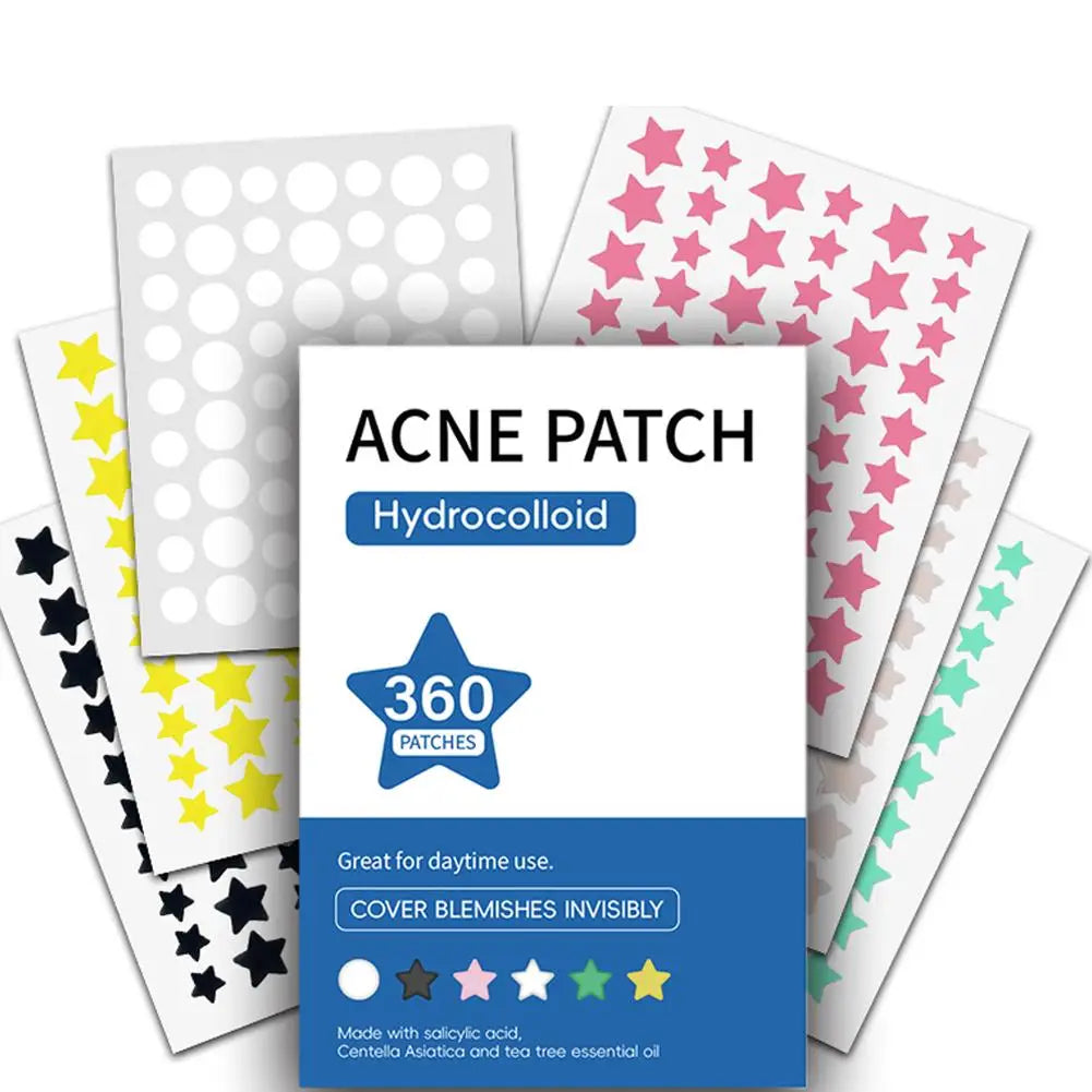 Hydrocolloid acne patch Star shape Cute Colorful Acne removal Concealer invisible acne mask with Makeup mirror makeup tool 