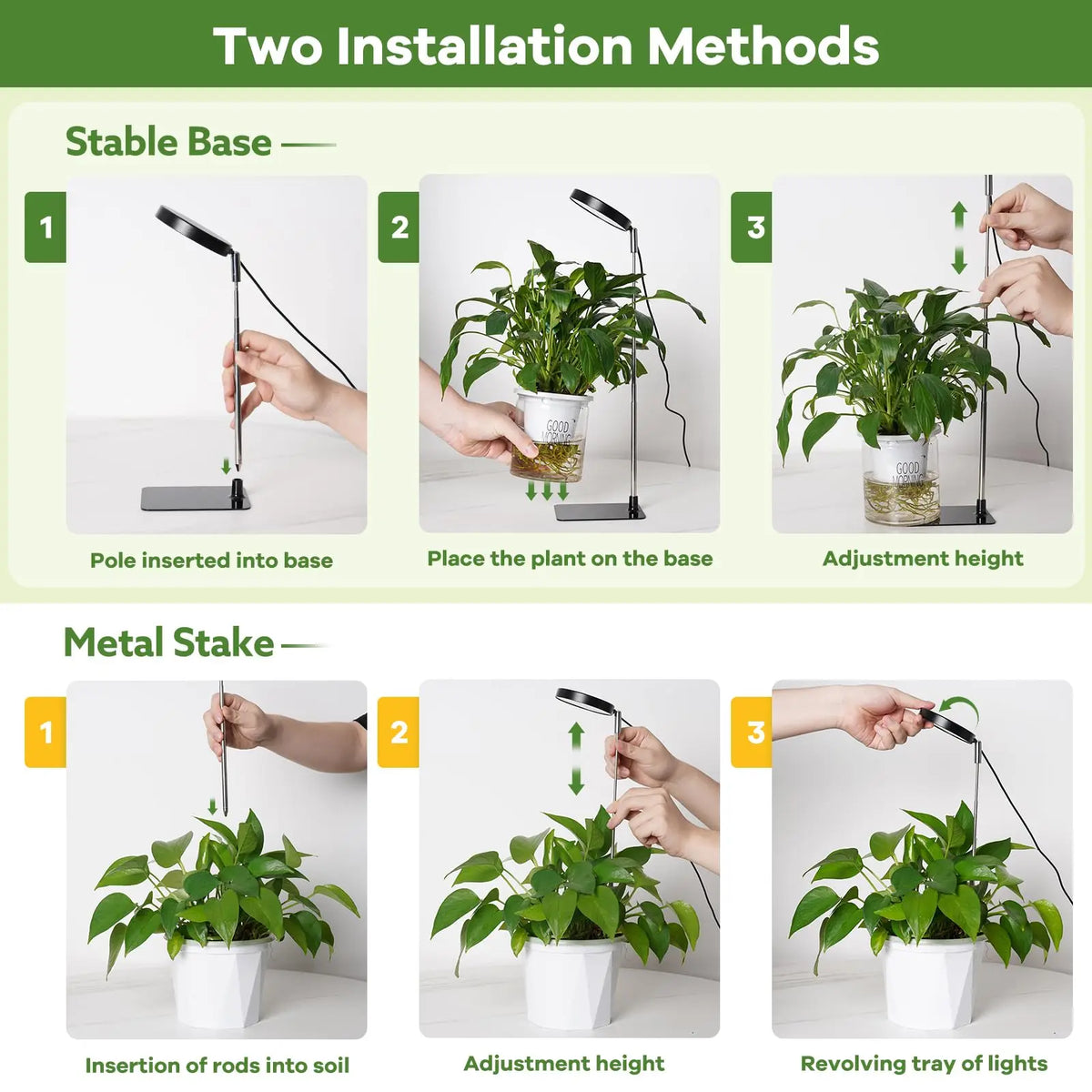 Adjustable USB Halo Plant Light, Base/Pack Options