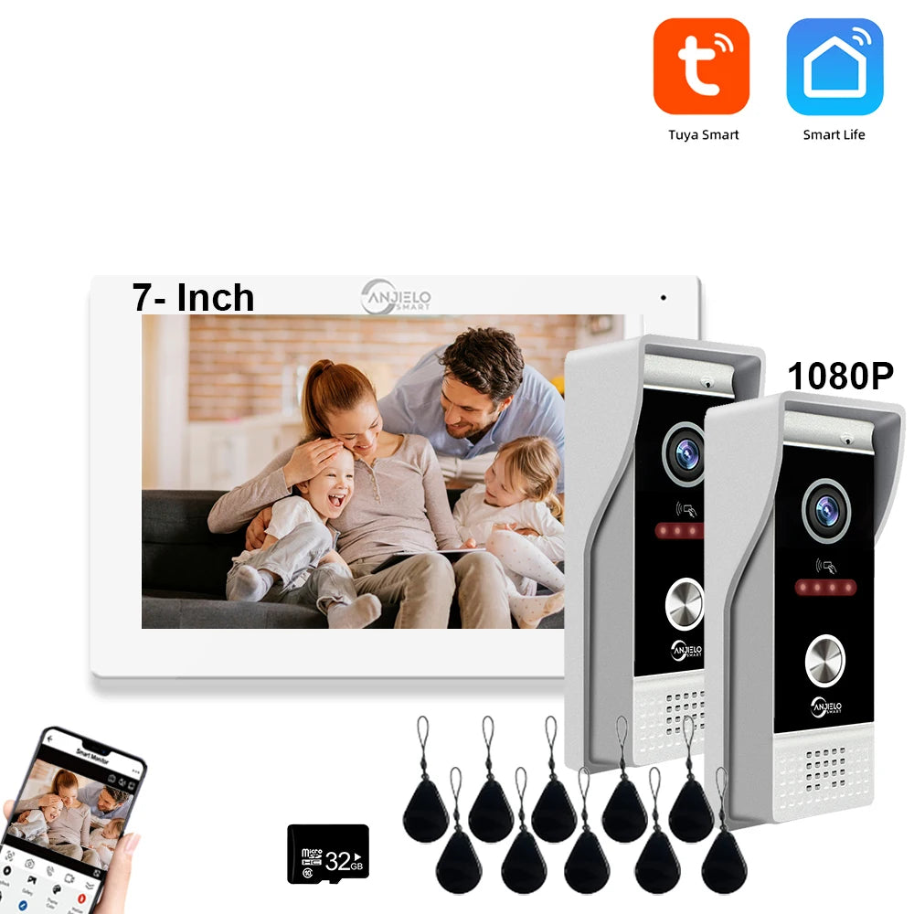 1080P Video Intercom Wifi 7/10 Inch Monitor Kit for Apartment System Home Security Wired Doorbell Card Swipe Private House Tuya Spy-shop.com