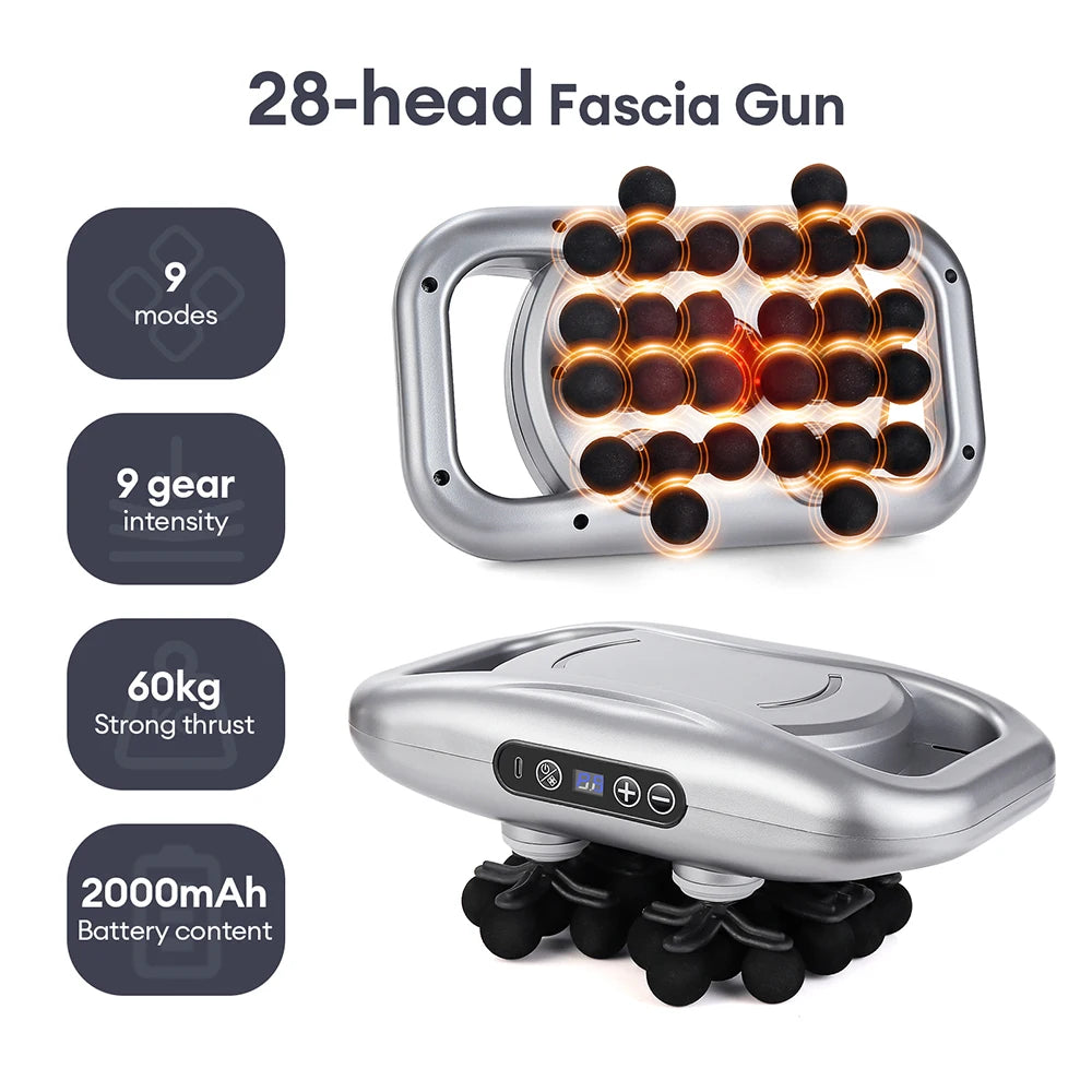 22-Head Fascia Gun High-Frequency Vibration Body Massage Gun Back and Waist Massager Neck Shoulder Massager Muscle masajeador 