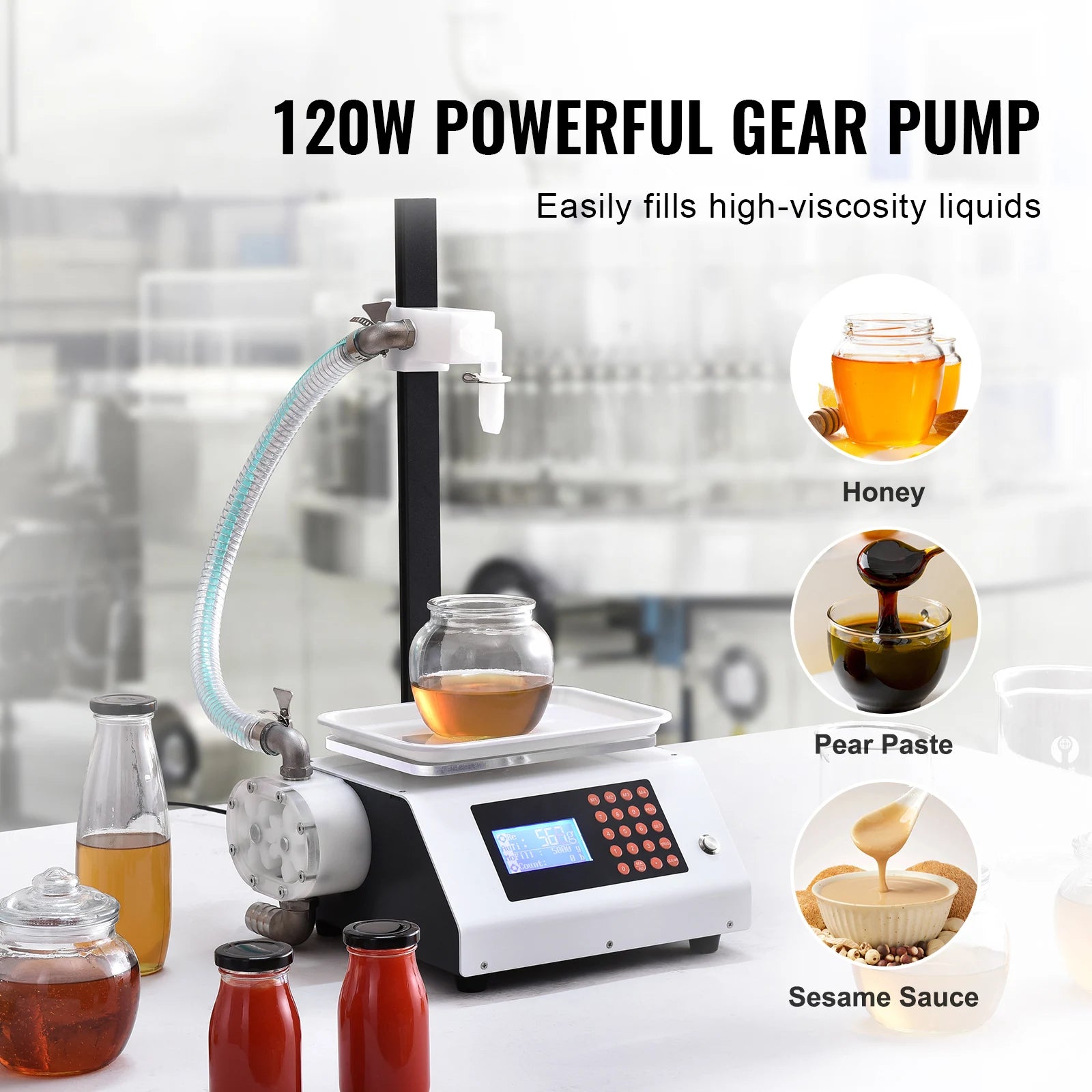 Máquina automática de llenado de líquidos con bomba de engranajes 50–5000g
