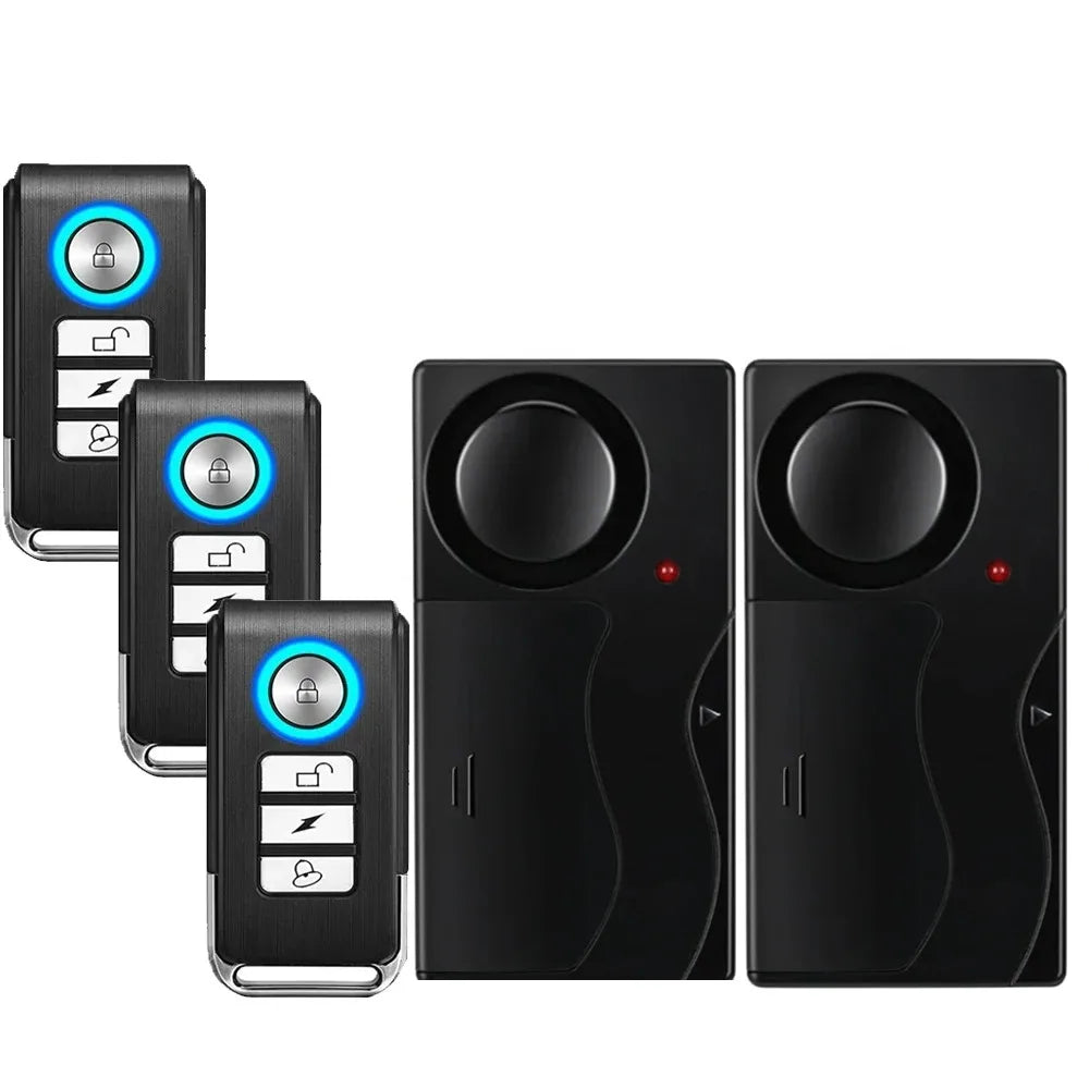 Anti Theft Vibration Window Door Alarm With Remote Control Security Protection Alarm Sensitivity Adjust For Bike Car Scooter