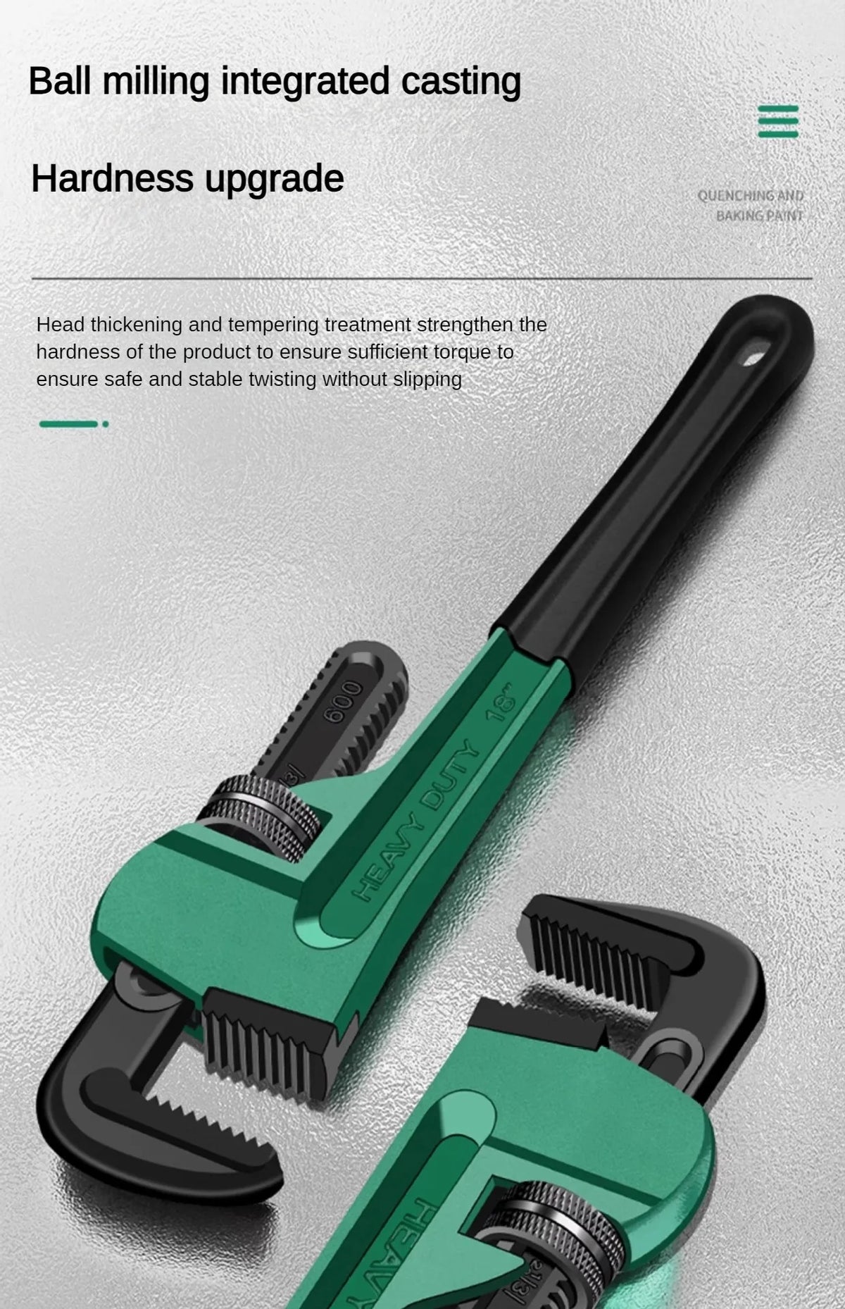 Carbon-Steel Pipe Wrench - Size Options