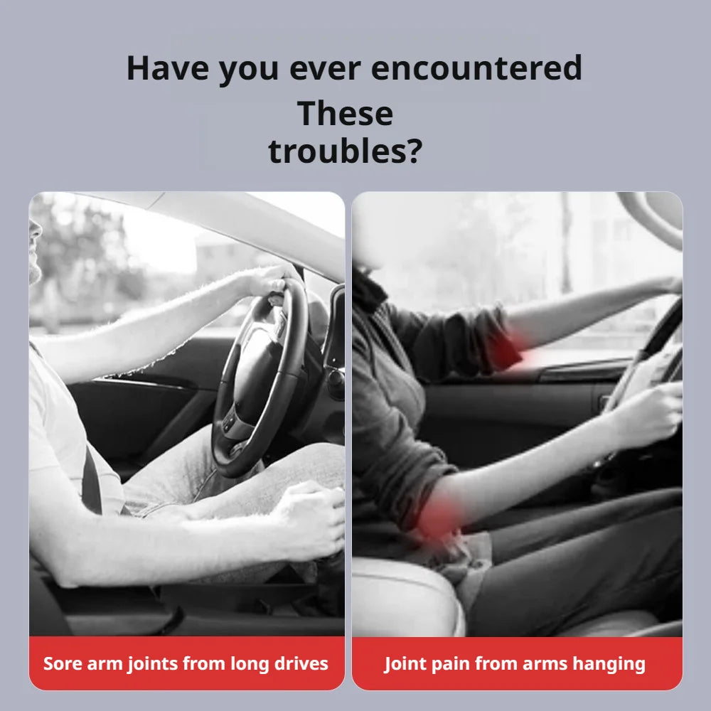 SEAMETAL Universal Car Door Armrest Pad 3-Layer Cushion Structure Adjustable Height Relieve Arm Fatigue PU Leather Car Armrest