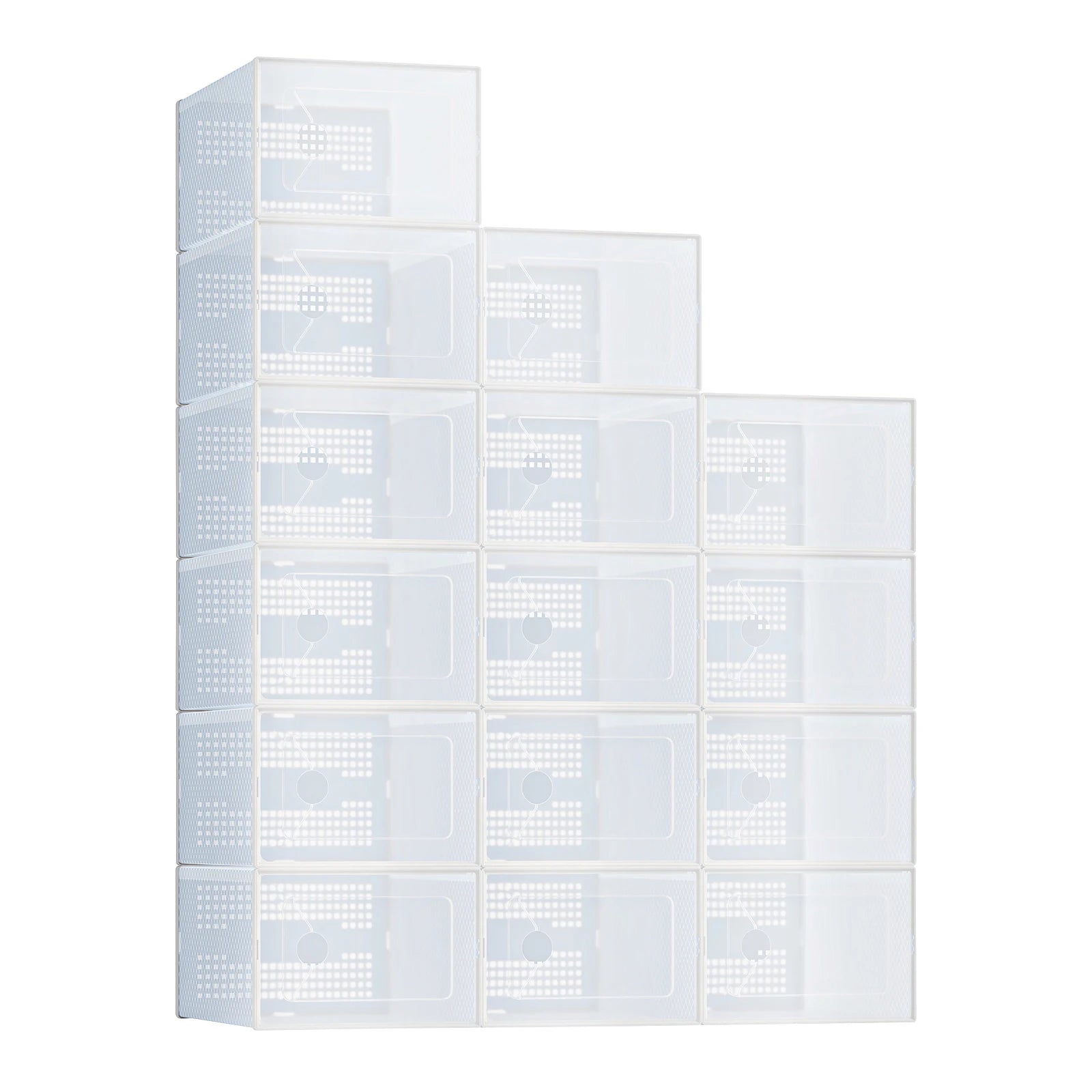 Stackable Clear Shoe Organizer Boxes with Lids (12/15 Pack)