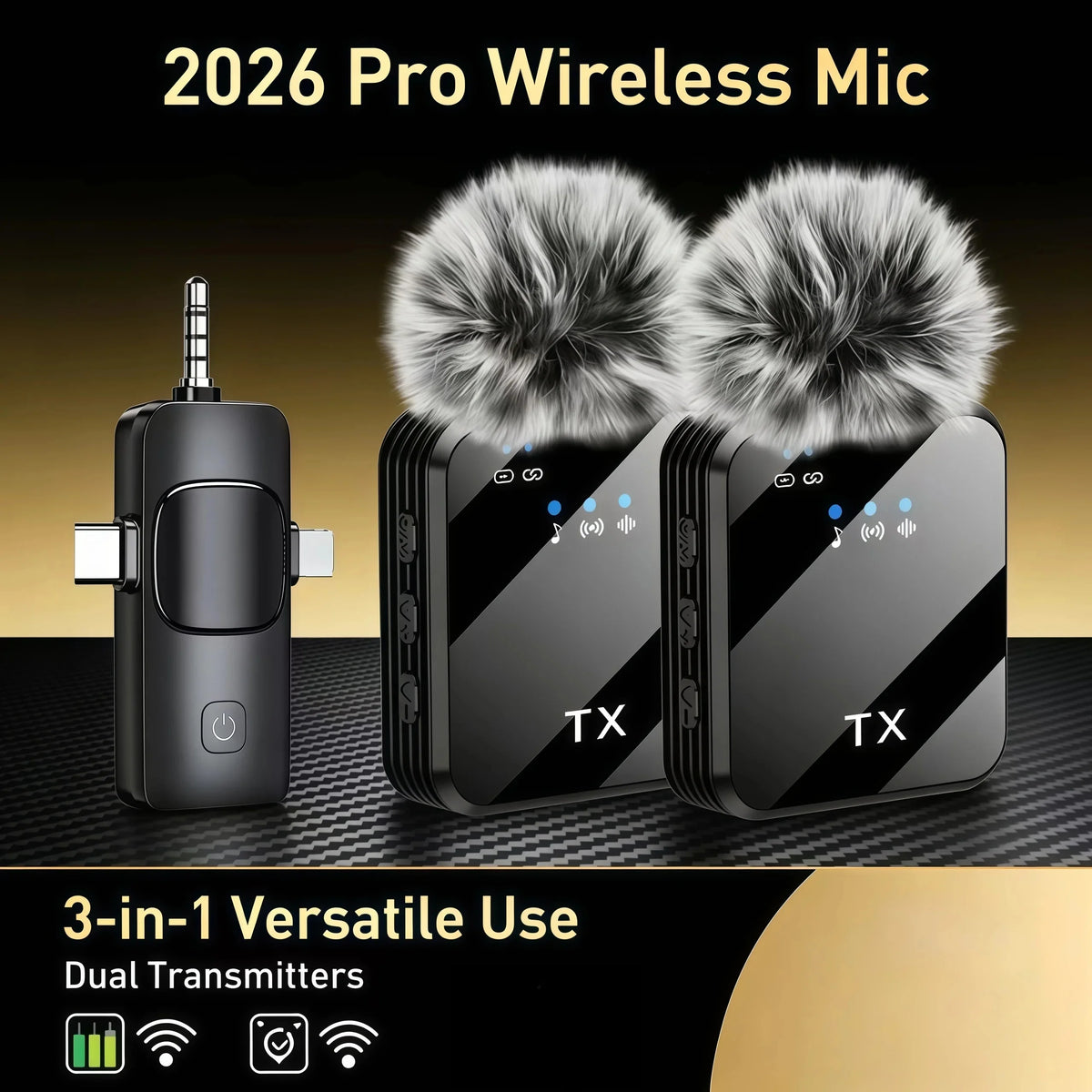 Wireless Clip-On Microphone Kit, One/Two-Mic Options