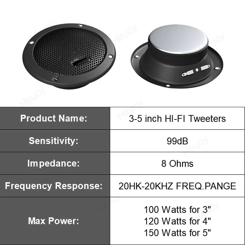 3 4 5 inch Car Speakers Max.100W/120W/150W Auto Door Audio Tweeter High Quality Full Range Frequency Loudspeaker
