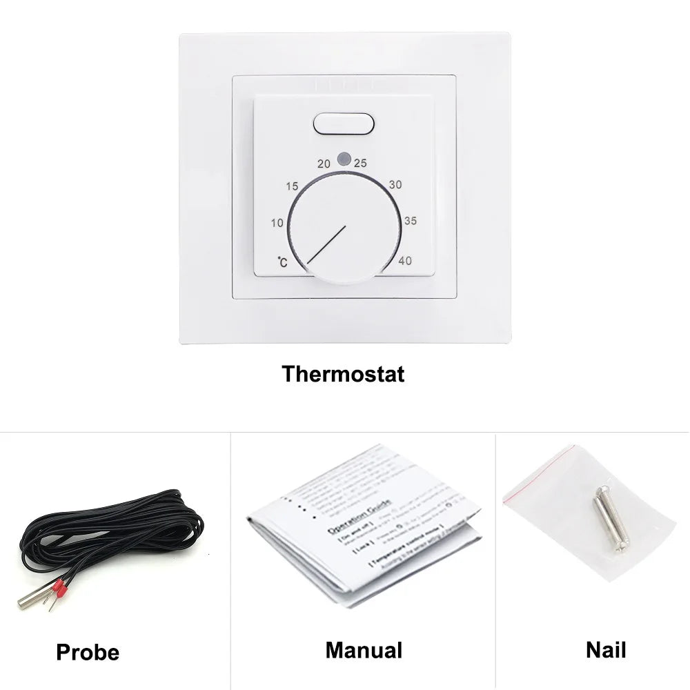 MINCO HEAT Electric MK05 Room Termostat 220V 16A Temperature Controller for Underfloor Heating System 