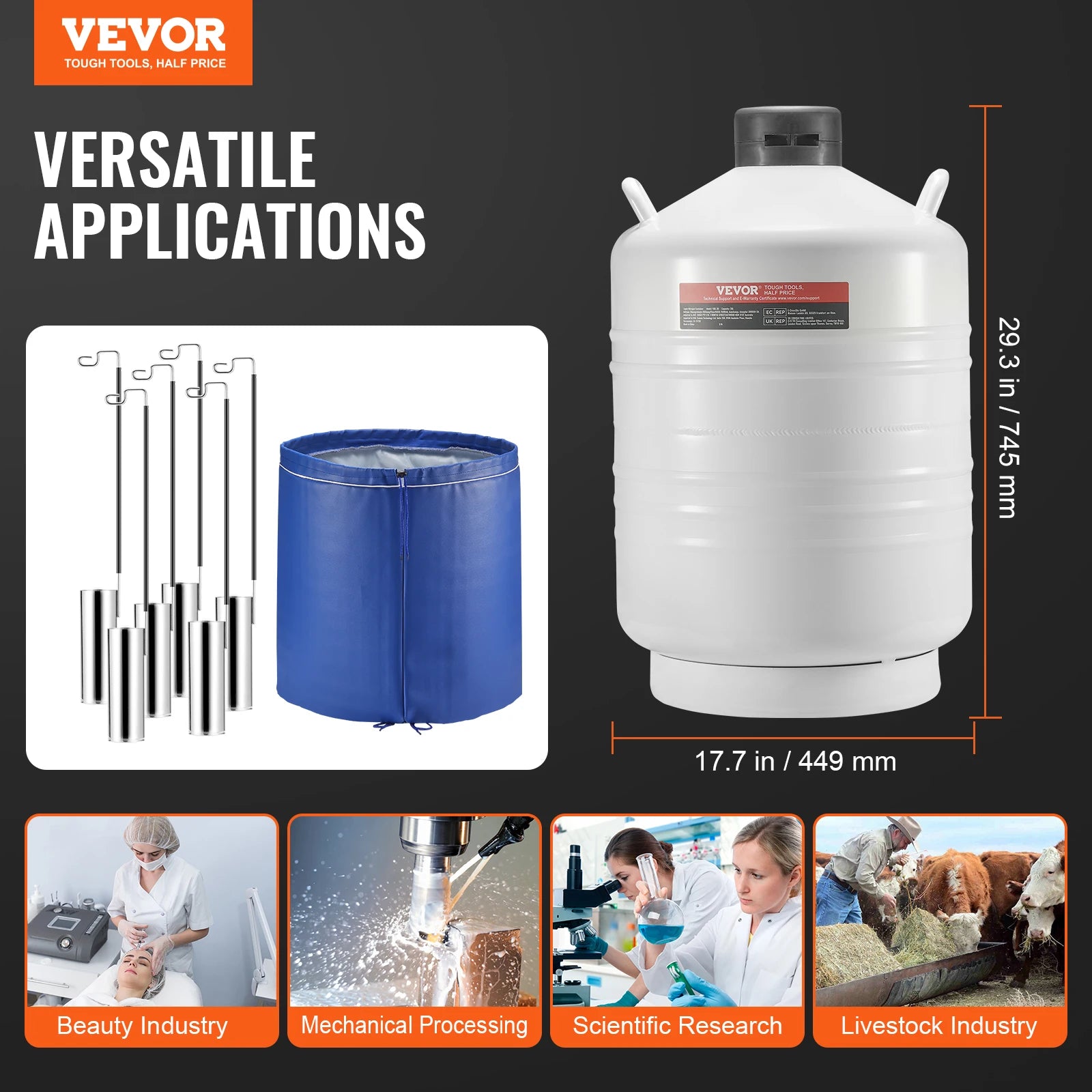 30L Liquid Nitrogen Tank Dewar with Long Storage Time & Canisters