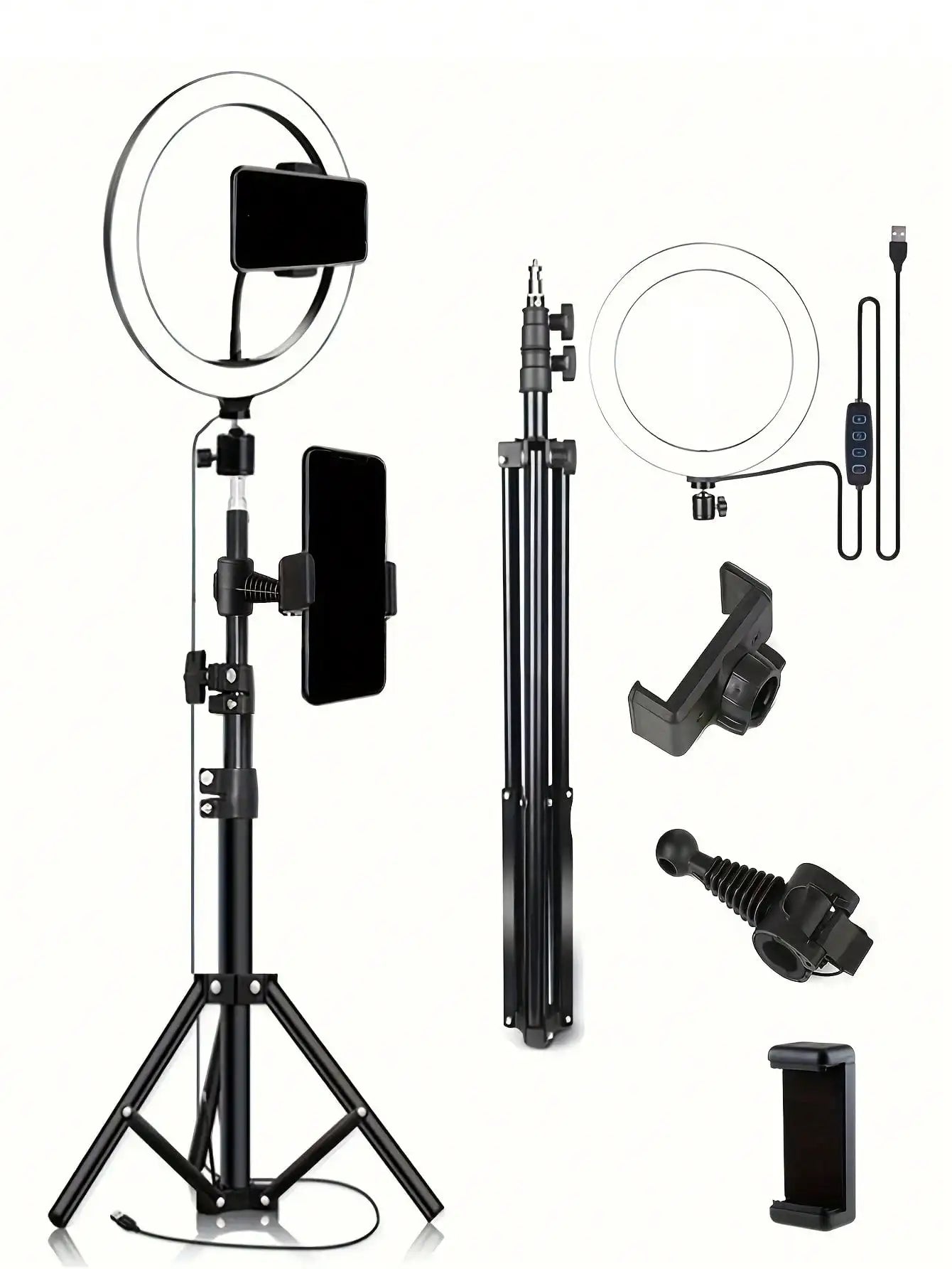 10-inch ringlamp met 110 cm statief en afstandsbediening voor streaming