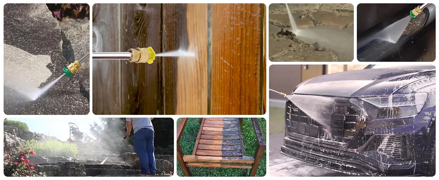 Bensindriven högtryckstvätt 3400 PSI 2,6 GPM med 5 munstycken och 26 ft slang