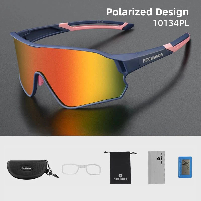Occhiali da sole da ciclismo polarizzati UV400, montatura grande TR90, occhiali sportivi