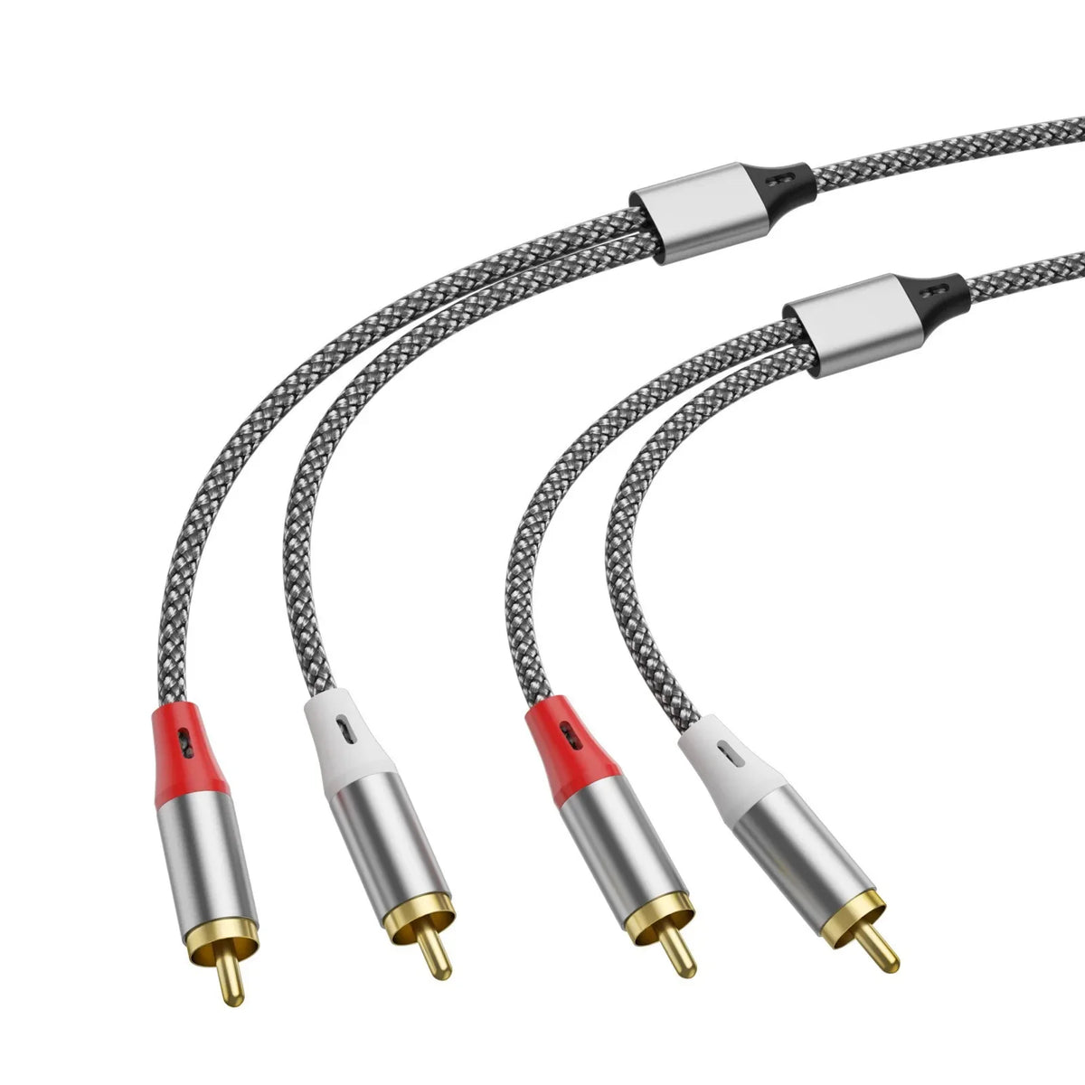 Conjunto de cabos de áudio RCA estéreo