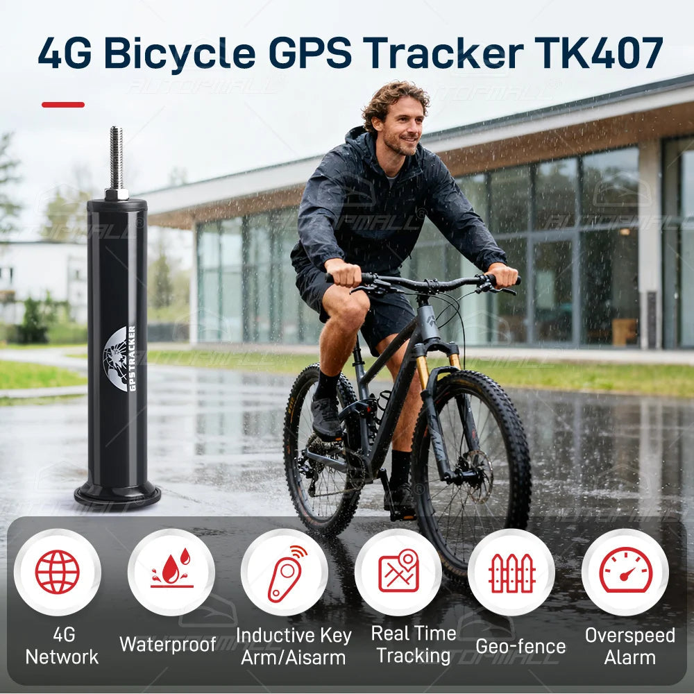Mountain Bike Gps Tracker 4G Coban TK407 Bluetooth Anti Theft Real Time Motorbike Location Waterproof Bicycle Tracking Device 