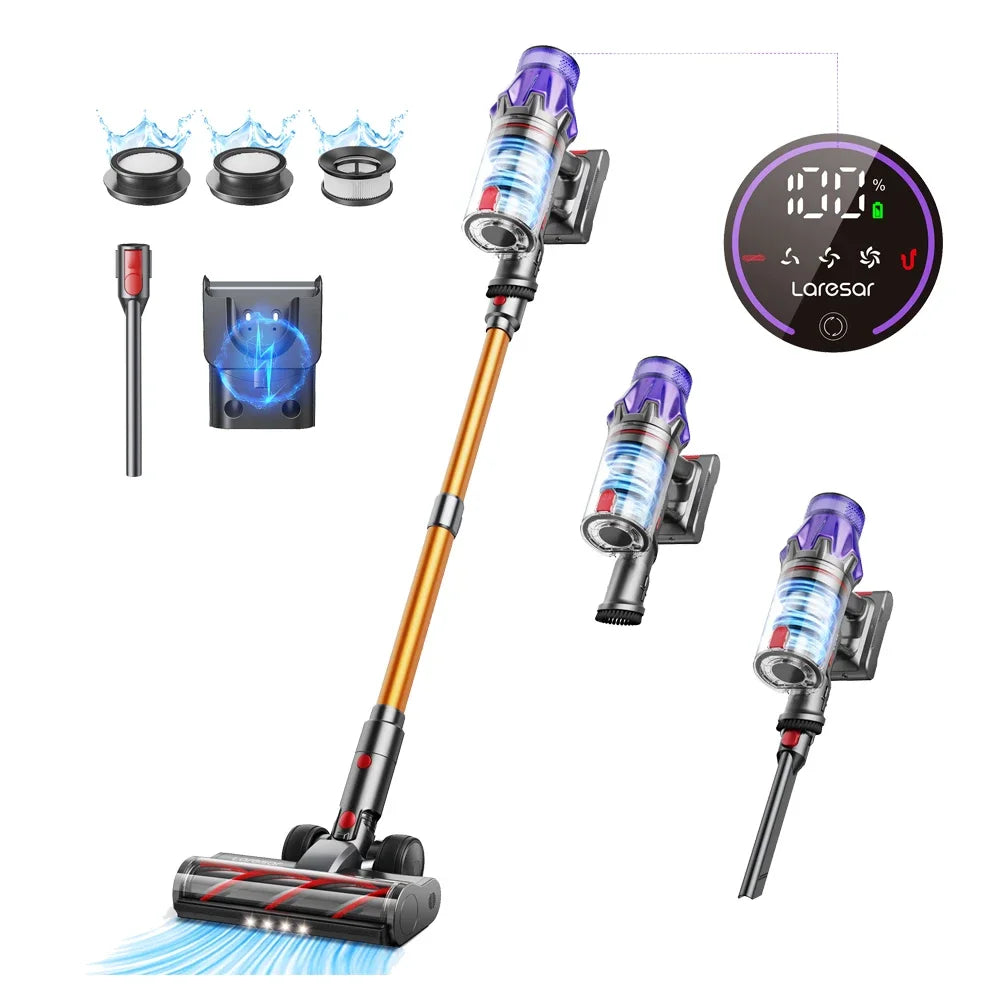 Laresar V7 500W 50KPA Suction Power Cordless Vacuum Cleaner  Handheld smart Home appliance Removable Battery Dust Cup 