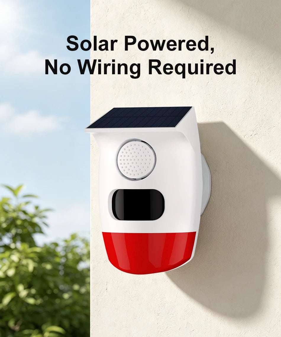 Solar Motion Sensor Alarm with 120dB Siren
