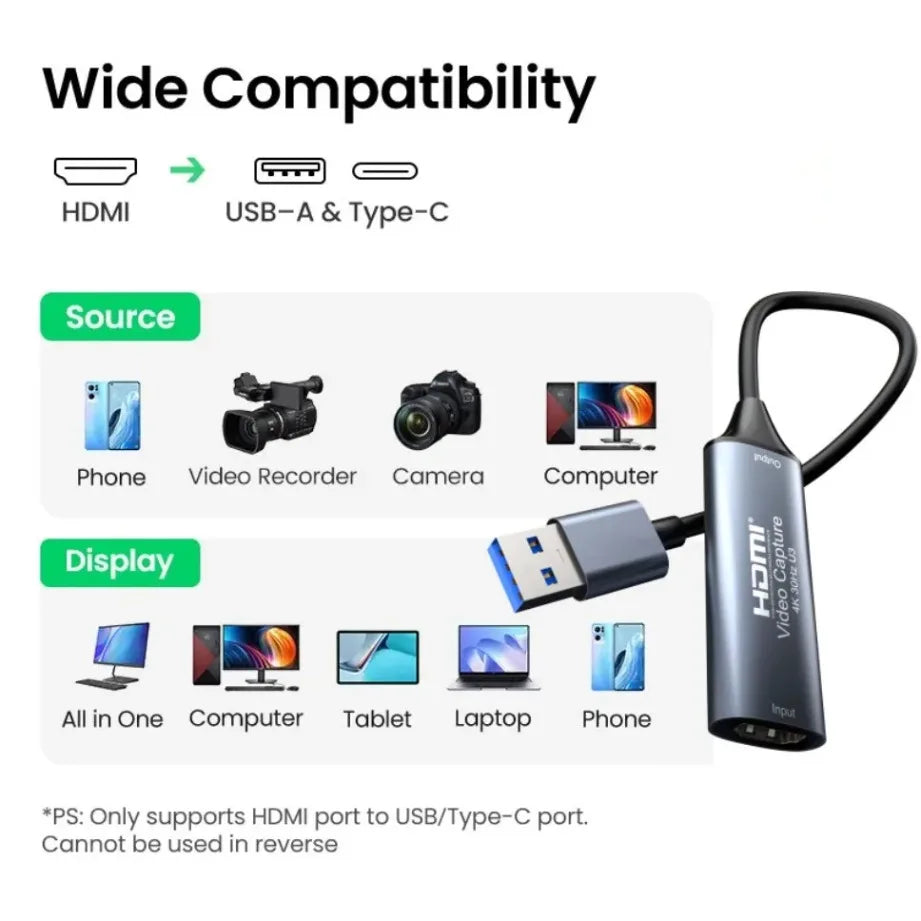 Scheda di acquisizione video HDMI, USB 2.0 o USB 3.0