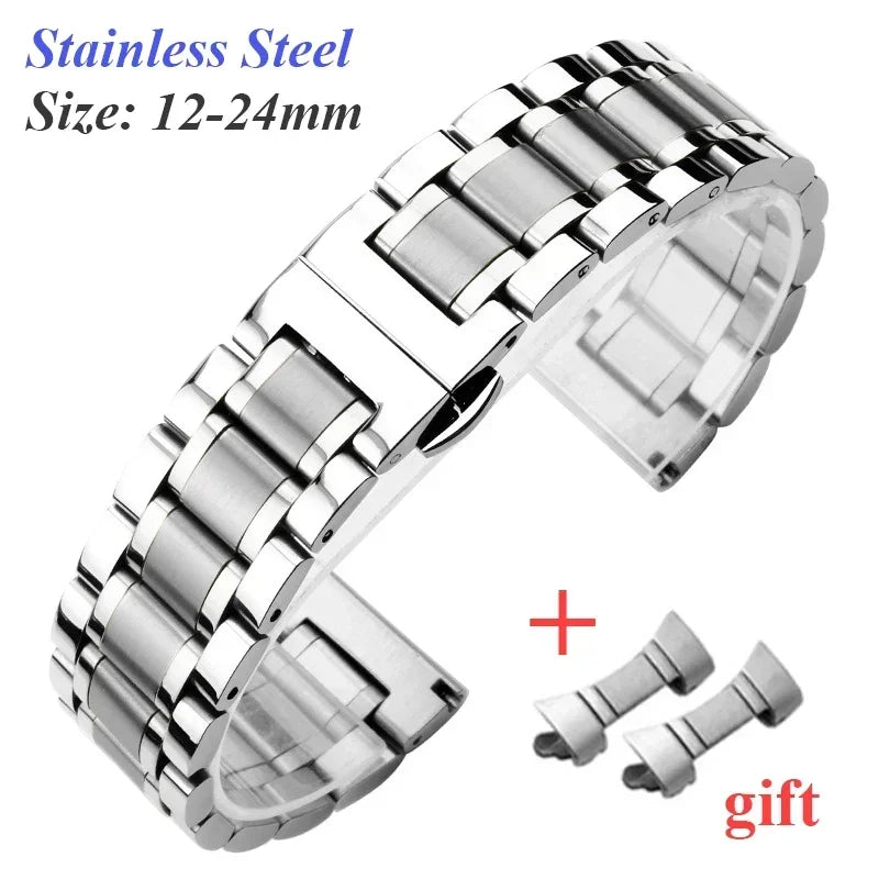 Stainless-Steel Curved-End Watch Bracelet
