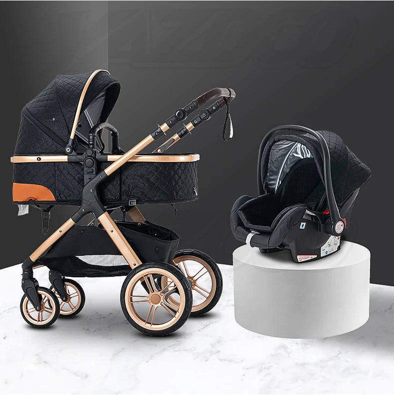 3‑in‑1 Luxury Baby Stroller Travel System