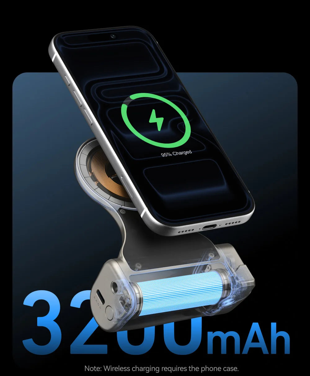 TELESIN Pro Shot Imaging Grip For iPhone 17 16 15 14 13 12 Magnetic Camera Grip Bluetooth Shutter Zoom Dial