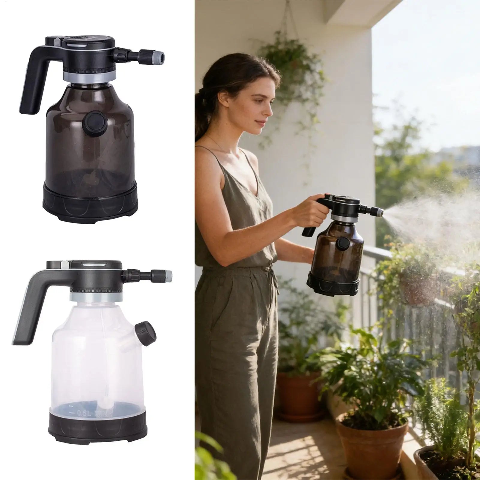 Electric Spray Bottle 3L Cordless Detailing Device Automatic Plant Mister with Adjustable Nozzles for Home Garden Plant Watering