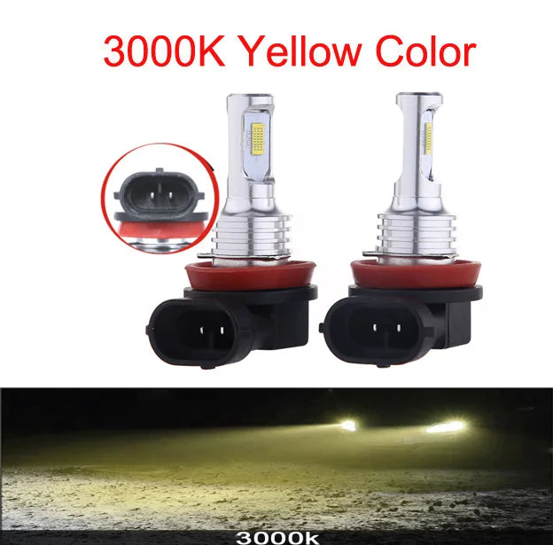 2Pcs H11 H8 H9 LED Car Headlight Bulb Beam Kit 12V 80W High Power Car Fog Light 3000K 6000K Auto Headlight Bulbs 30000LM