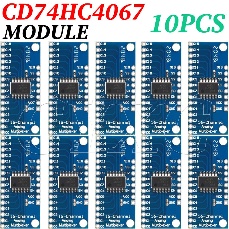 CD74HC4067 16-Channel Multiplexer Boards - 10 Pack