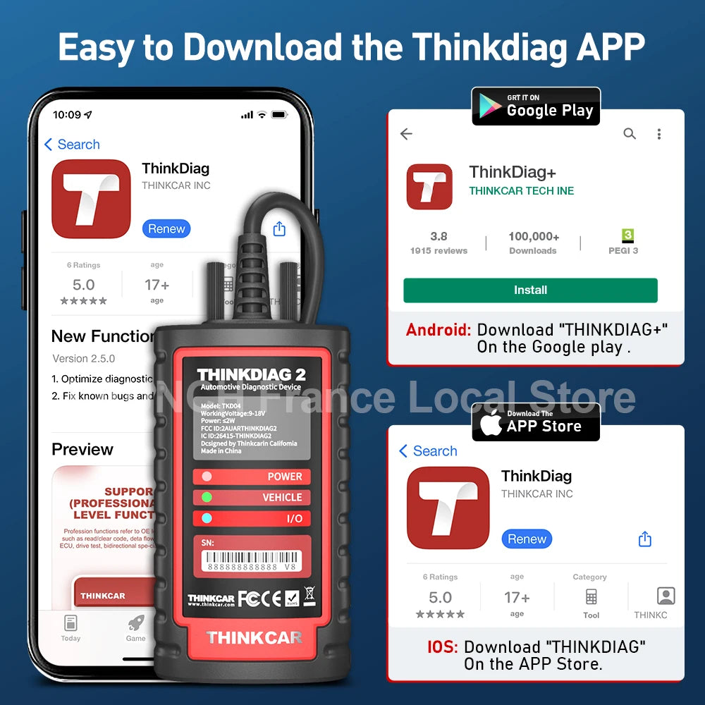 Thinkdiag 2 σαρωτής διάγνωσης OBD2 με CAN FD και κωδικοποίηση ECU