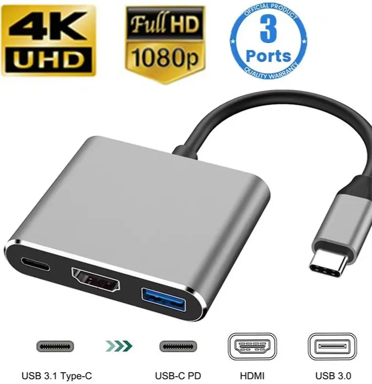 USB-C Hub with HDMI, USB and PD Charging - Options