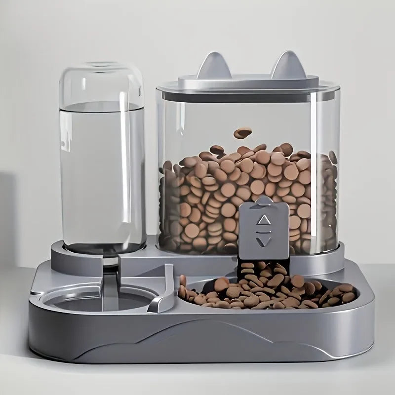 Pet Feeder Dual Food Bowl All-in-One Automatic Food Water Dispenser Large Capacity Food Storage Dispenser Pet Supplies