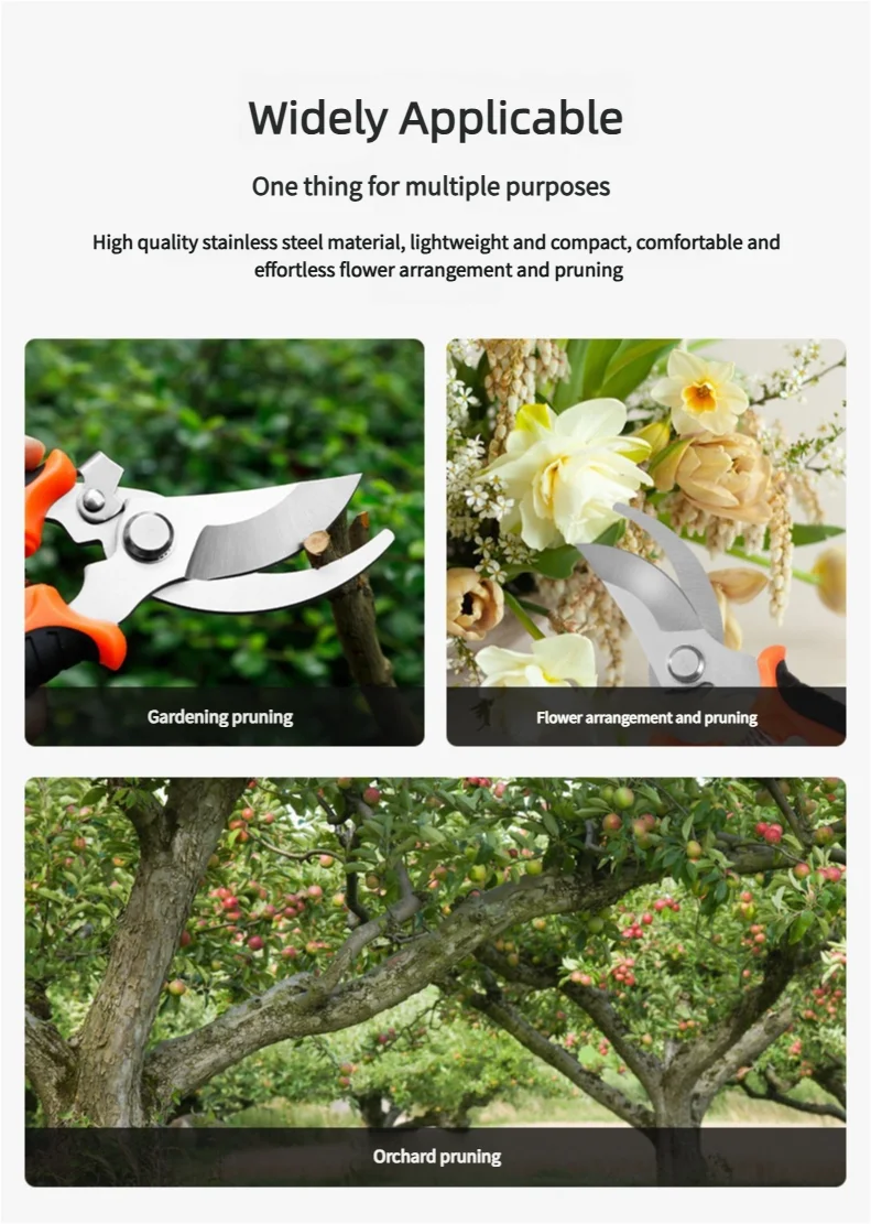 190mm Bypass Garden Pruner, Colour Options