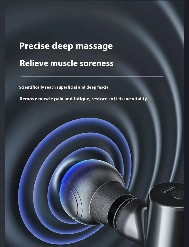 Mini Massage Massage LCD Screen 6 Heads Gun Muscle Massager Portable Electric Fascia Gun for Neck Foot Body Fascia Gun 