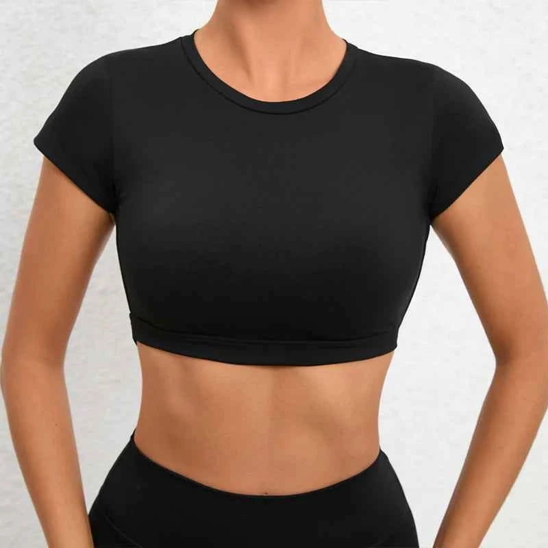 Women's Backless Stretch Workout Crop Top