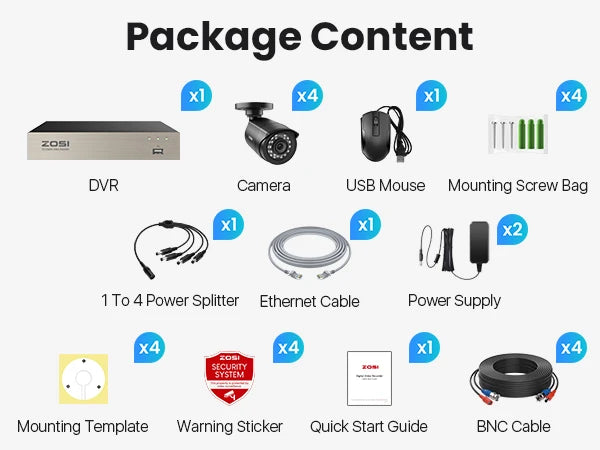 8CH 1080P Wired Security Camera System DVR Kit