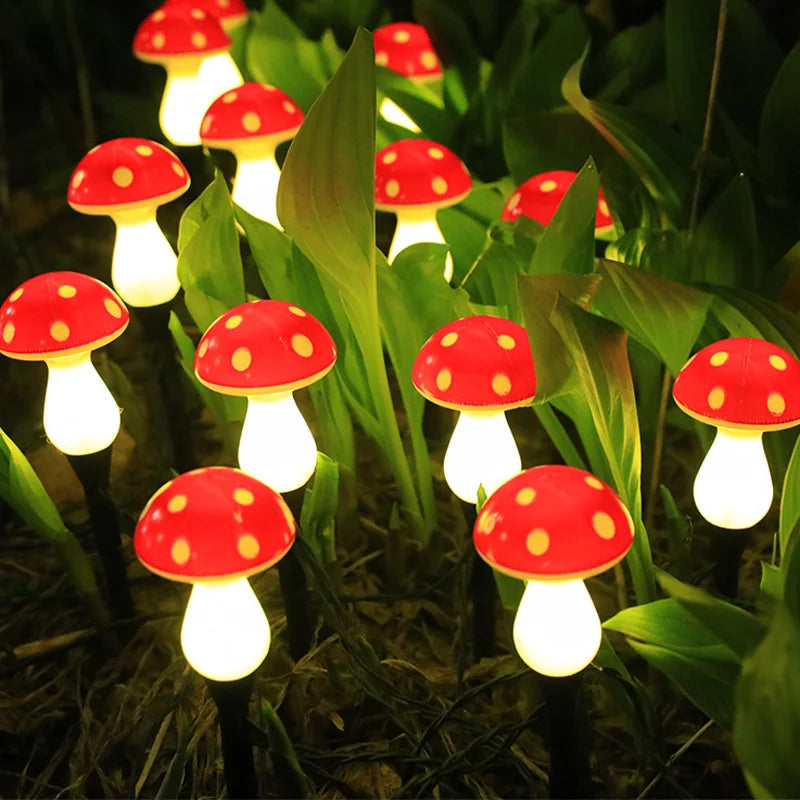 Luces solares de jardín con forma de seta, 8, 12 o 20 LED