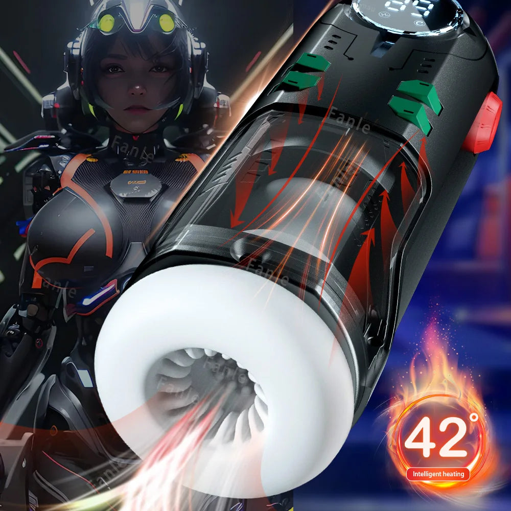 Erkek Mastürbasyon Kupası Teleskopik Isıtmalı Emme Mastürbatörü