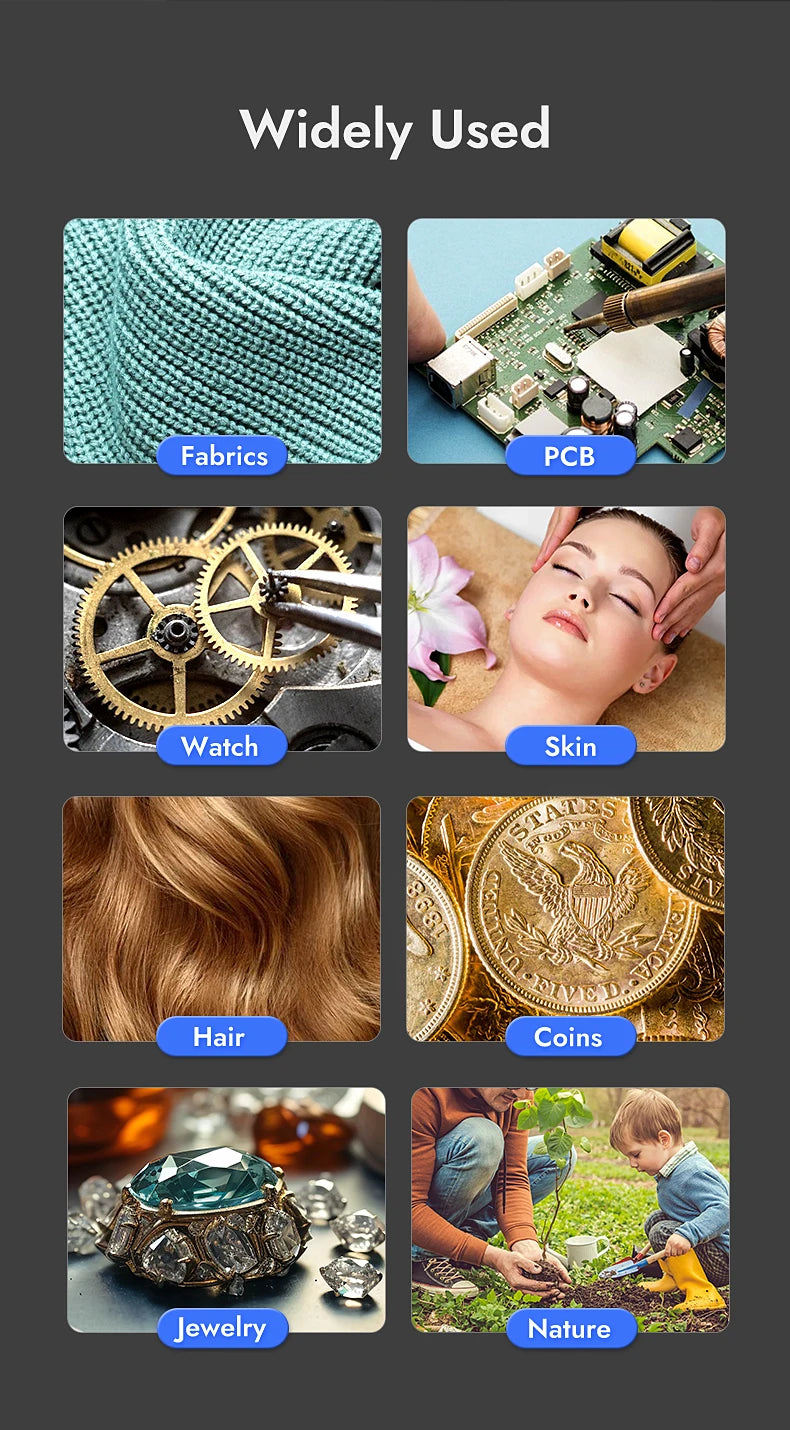 RIEVBCAU DM7 4.3'' Digital Microscope 1000X Coin Microscope 1080P Video Microscope for Adult Soldering With 8 LEDs Dropshipping 