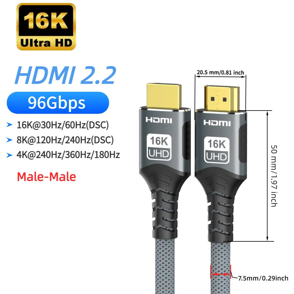HDMI Video Cable or Extension, 1-3 m Options