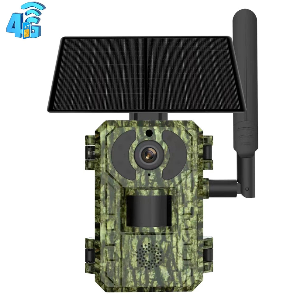 Caméra de surveillance solaire 4G 4MP 2K Vision nocturne PIR Mouvement UE