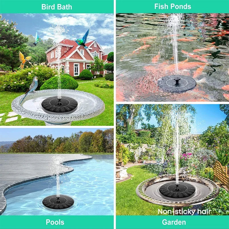 New Mini Solar Water Fountain Pool Pond Waterfall Fountain Garden Supplies Decoration Outdoor Solar Powered Fountain Bird Baths 