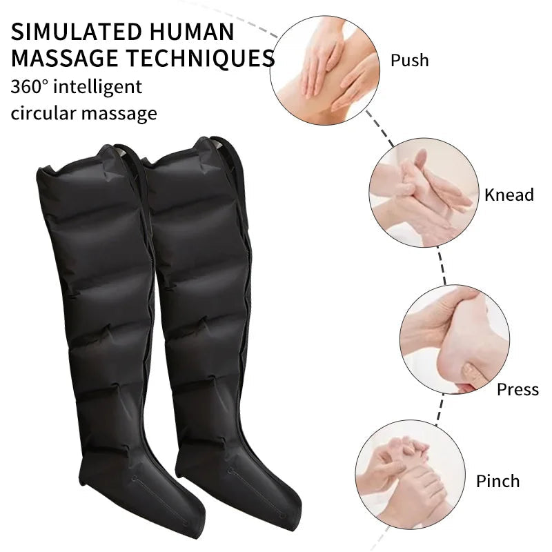 Air Pressure Leg Massager Foot Massage Boots Kneading Squeeze Deep Relaxation Calf With Remote Control 