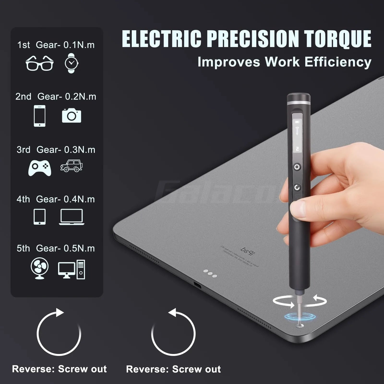 49-in-1 Precision Electric Screwdriver Set with 5 Torque Levels