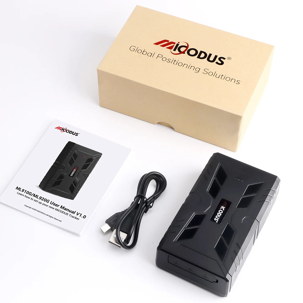 MiCODUS 4G GPS-spårare för bil spårningsenhet ML910G 10000mAh Superstyrk magnetisk bilspårare Flytta vibrera larm