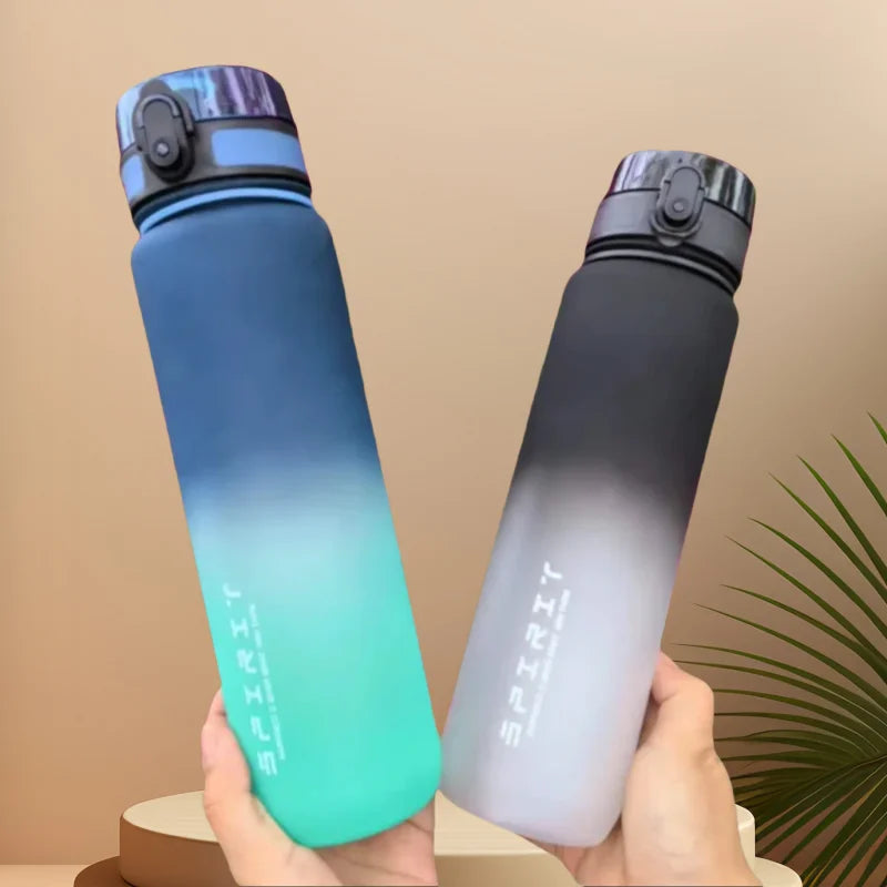 500ML/1000ML Large Capacity Sports Water Bottle Motivational Leak Proof Portable Reusable Plastic Cups Outdoor Travel Gym Jugs 
