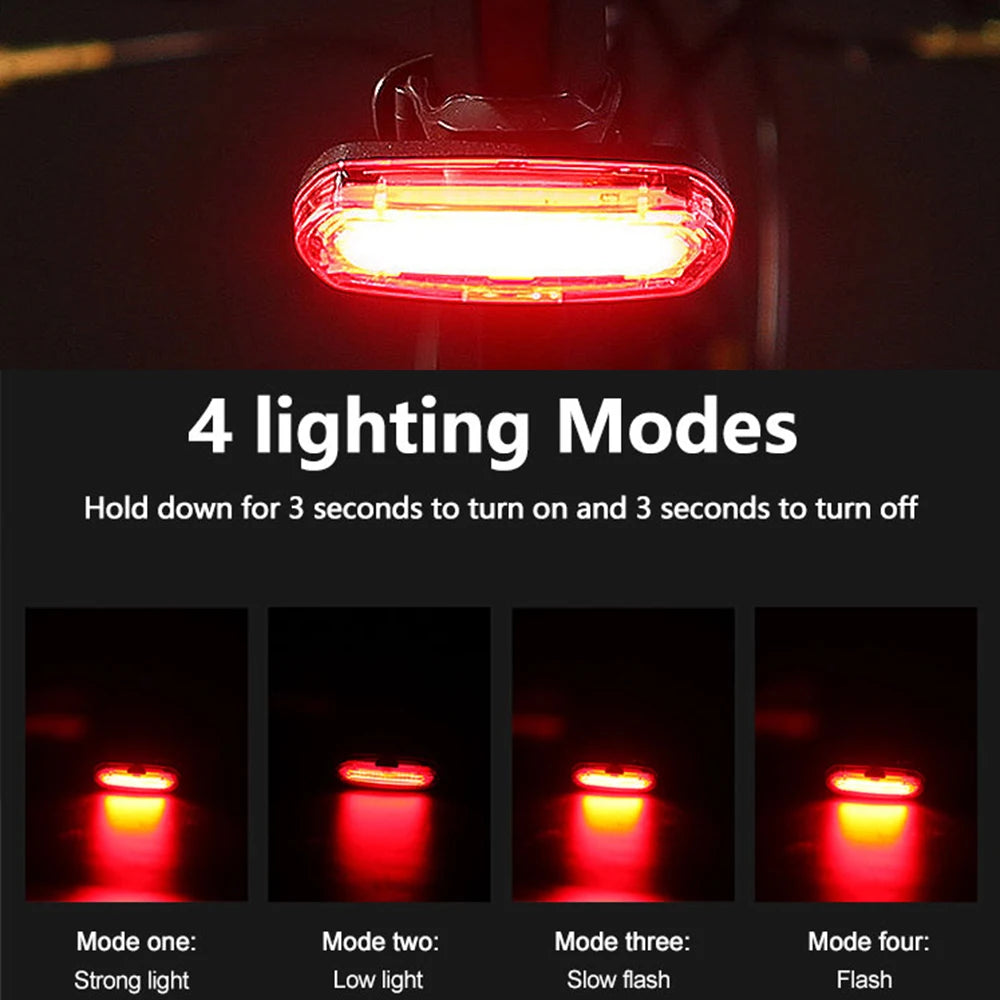 Bicycle Taillight MTB Red Bike Rear Light USB Rechargeable LED Cycling Bike Warning Light Mountain Bicycle Lamp 