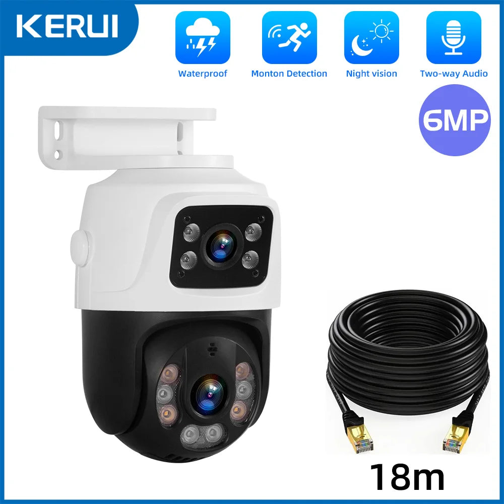 Outdoor 6MP Dual Lens PTZ POE IP Camera