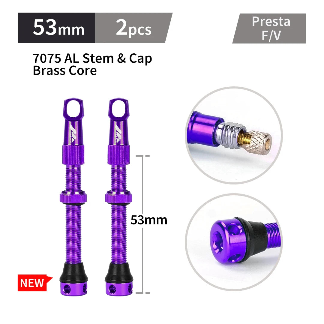 Válvulas Tubeless Presta MANA — Par, 40–100 mm
