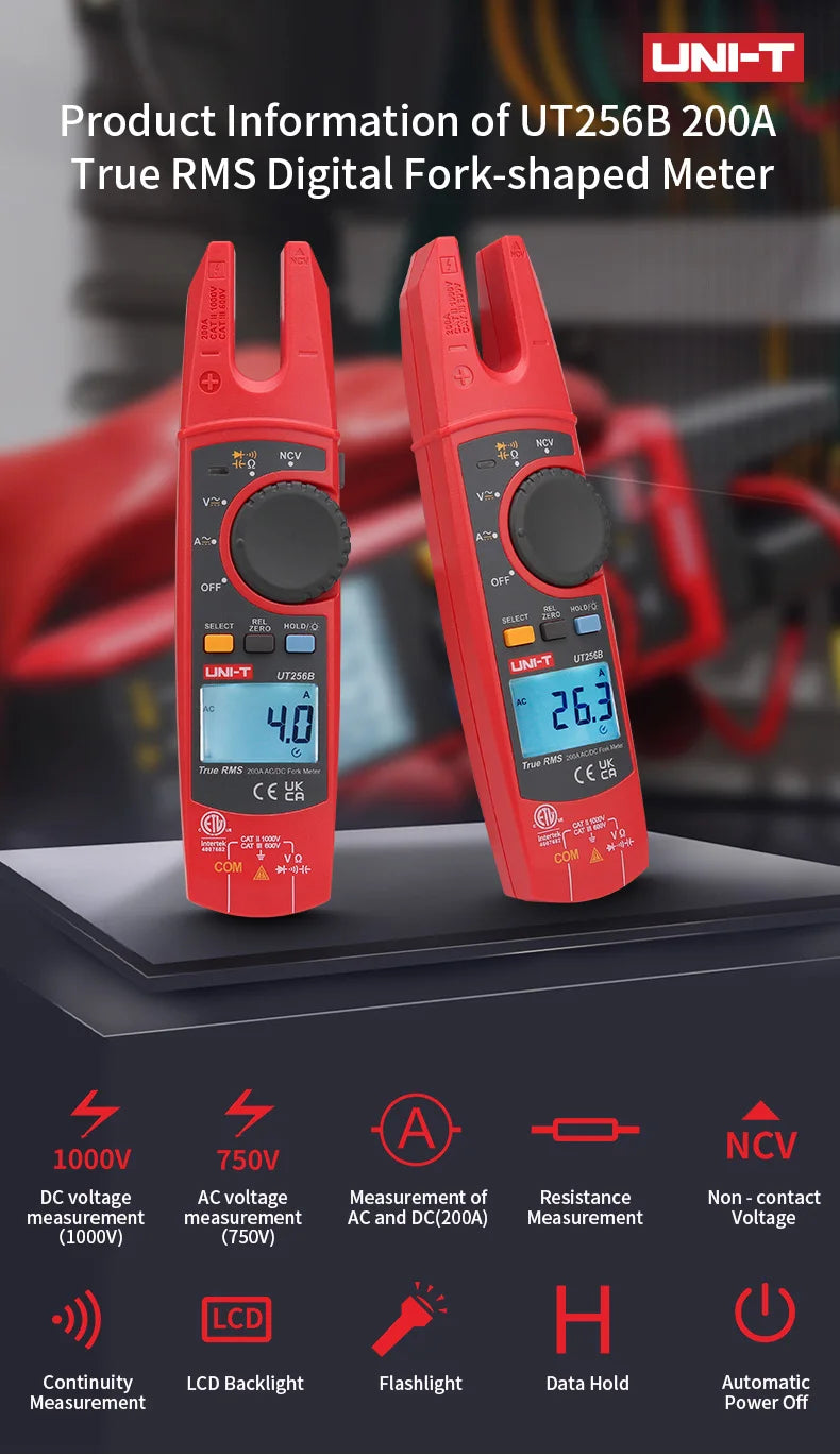 UT256A/UT256B Digital Fork Meter
